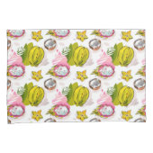 フリーハンドの織り目加工のフルーツパターン 枕カバー (正面右)