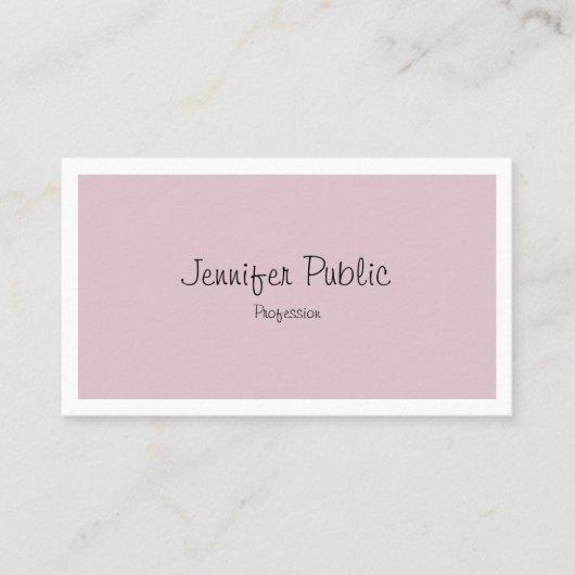 フリーハンドエレガントスクリプトクリーンデザインプレーントレンディー 名刺 (正面)