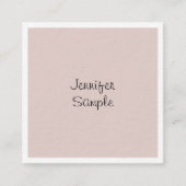 フリーハンドスクリプトグレースフルデザインラグジュアリーユニーク スクエア名刺 (正面)