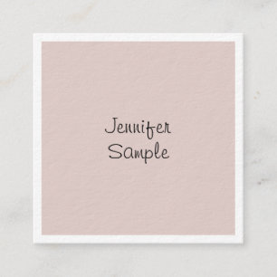 フリーハンドスクリプトグレースフルデザインラグジュアリーユニーク スクエア名刺