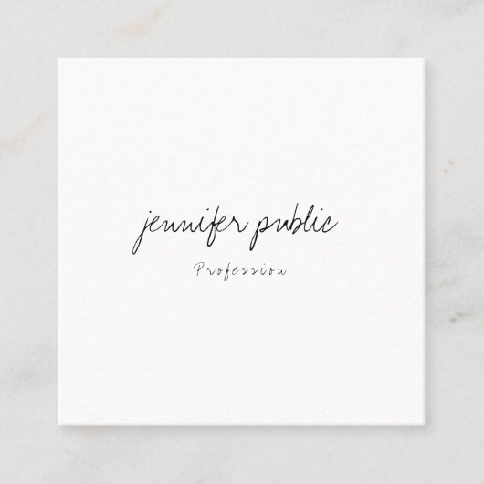 フリーハンドスクリプモダントのミニマルテンプレートモダン スクエア名刺 (正面)