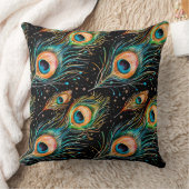 フリーハンドスケッチとピーコックの水色鉛筆 クッション (ブランケット)