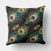 フリーハンドスケッチとピーコックの水色鉛筆 クッション (裏面)