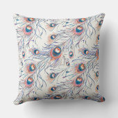 フリーハンドスケッチとピーコックの水色鉛筆 クッション (裏面)