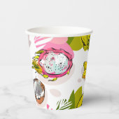 フリーハンドテクスチャフルーツパターン 紙コップ (正面)