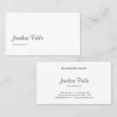 フリーハンドモダンスクリプト洗練されたクリーンなプレーン 名刺 (正面/裏面)