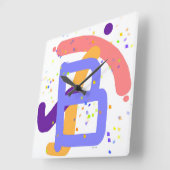 フリーハンドモノグラムイニシャルB スクエア壁時計 (傾斜)