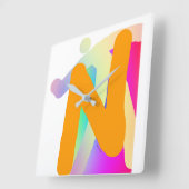 フリーハンドモノグラムイニシャルN スクエア壁時計 (傾斜)