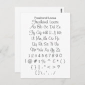フリーハンドルーズ – Zazzleフォントサンプラーシート ポストカード (正面/裏面)
