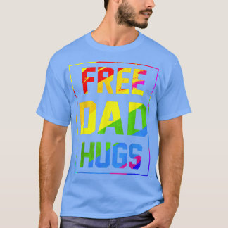 フリーパパハグレインボーLGBTフラッグプライド絞り染めプロウ Tシャツ