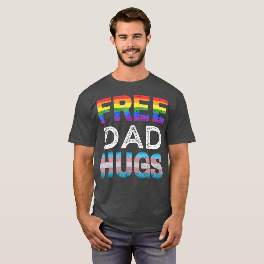 フリーパパハグLGBTQゲイプライド月報誇りを持った徒 Tシャツ (正面フル)