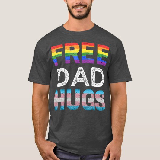 フリーパパハグLGBTQゲイプライド月報誇りを持った徒 Tシャツ (正面)