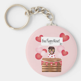 フリーパピーキスバレンタインドッグレッド キーホルダー