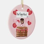 フリーパピーキスバレンタインドッグレッド セラミックオーナメント (右)