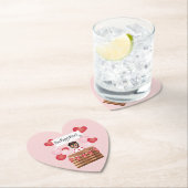 フリーパピーキスバレンタインドッグレッド ペーパーコースター (インサイチュ)