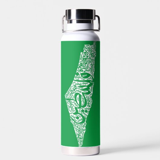 フリーパレスチナの地図と国旗فلسطين ウォーターボトル (背面)