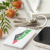 フリーパレスチナの地図と国旗فلسطين キーホルダー (正面右)