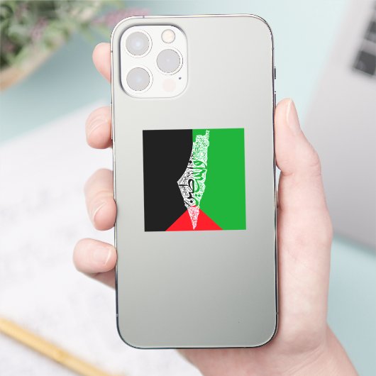 フリーパレスチナの地図と国旗فلسطين シール (スマートフォン)