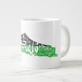 フリーパレスチナの地図と国旗فلسطين ジャンボコーヒーマグカップ (正面右)