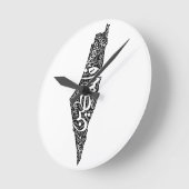 フリーパレスチナの地図と国旗فلسطين ラウンド壁時計 (傾斜)