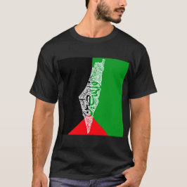 フリーパレスチナの地図と国旗فلسطين Tシャツ
