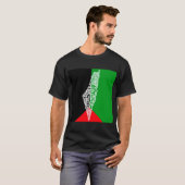 フリーパレスチナの地図と国旗فلسطين Tシャツ (正面フル)