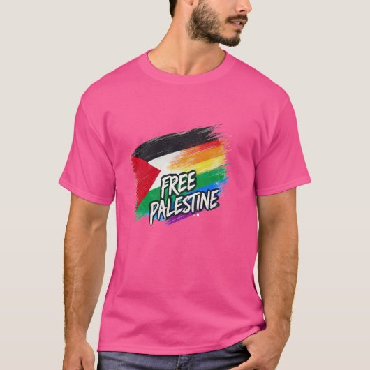 フリーパレスチナプライド Tシャツ (正面)