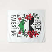 フリーパレスチナ国旗 タペストリー (正面(横))