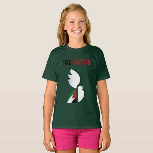 フリーパレスチナTシャツ – 人権活動家 Tシャツ (正面フル)