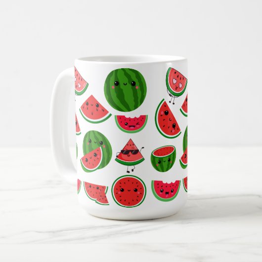 フリーパレスティナのスイカかわいいカラフル コーヒーマグカップ (正面左)