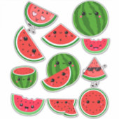 フリーパレスティナのスイカかわいいカラフル シール (正面)