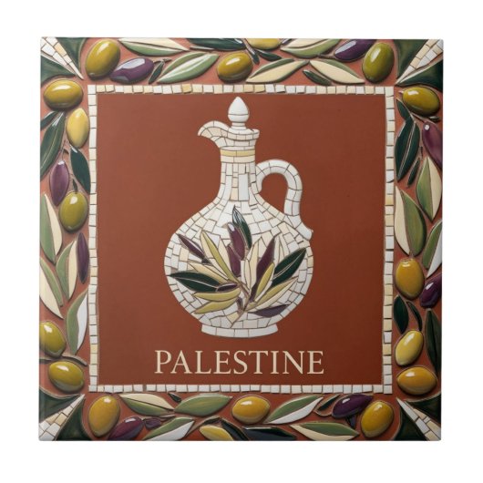 フリーパレスティナオリーブ枝モザイクセラミックタイル タイル (正面)