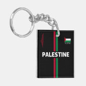 フリーパレスティナサッカーサッカー – フラッグマップチーム キーホルダー (正面左)