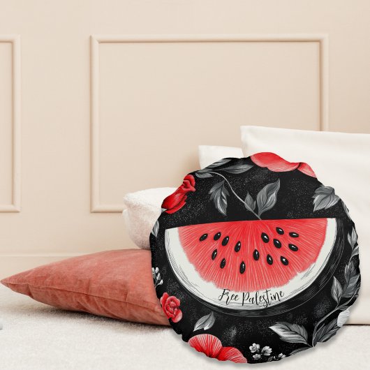 フリーパレスティナスイカ ラウンドクッション