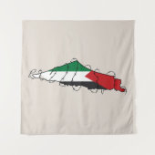 フリーパレスティナンスバーベドワイヤーマップパレスチナの自由 タペストリー (正面(横))