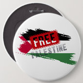 フリーパレスティナーブラシ国旗 缶バッジ (正面&裏面)