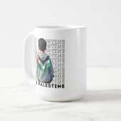 フリーパレスティナ白 コーヒーマグカップ (正面左)