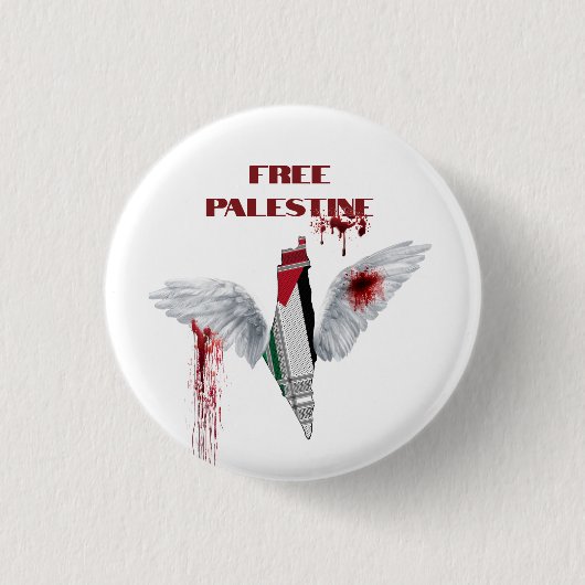 フリーパレスティボタン – Palestine Pin 缶バッジ (正面)
