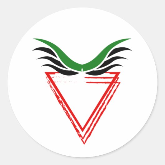 フリーパレスティンエンドアパルトヘイト国旗 ラウンドシール (正面)