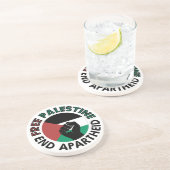 フリーパレスティンエンドアパルトヘイドパレスティナ国旗 コースター (側面)