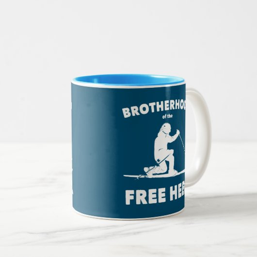 フリーヒールテレマークスキーの兄弟愛 ツートーンマグカップ (正面右)