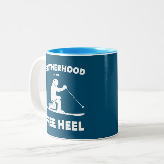 フリーヒールテレマークスキーの兄弟愛 ツートーンマグカップ (正面左)