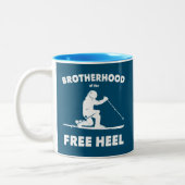 フリーヒールテレマークスキーの兄弟愛 ツートーンマグカップ (左)