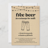 フリービールおもしろい引っ越し祝いパーティーパーティの招待状 招待状 (正面)