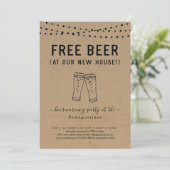 フリービールおもしろい引っ越し祝いパーティーパーティの招待状 招待状 (スタンド正面)