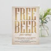 フリービールおもしろい結婚式招待状 招待状 (スタンド正面)