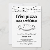 フリーピザおもしろい結婚式招待状 招待状 (正面)