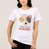 フリーフィット私は犬と猫好き女性のトライブレンドS トライブレンドＴシャツ (正面)