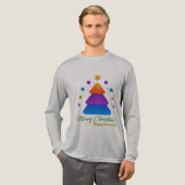 フリーフィット メリークリスマスツリー Bella+CanvasトリブレンドTシャツ トライブレンドTシャツ (正面全体)