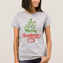 フリーフィット メリークリスマスTシャツ | レディース ホリデー コットン Tシャツ